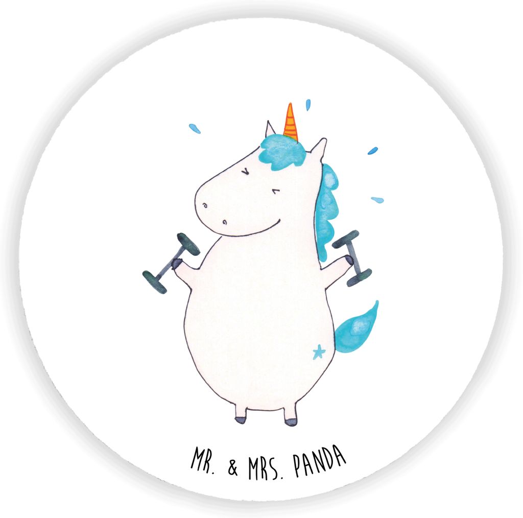Mr. & Mrs. Panda magnet Einhorn Fitness - Weiß - Geschenk, für magnettafel, Fitnessstudio, pinnwand, Kühlschrankmagnet, Sport, kühlschrank, Abn...