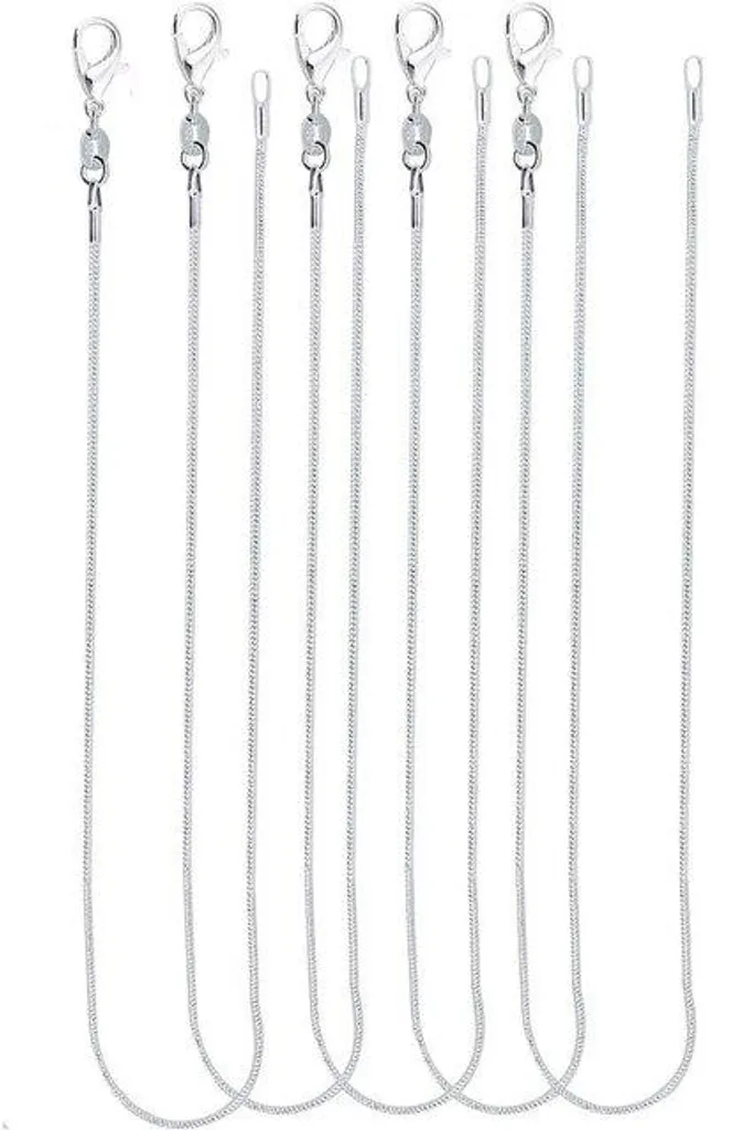 Kit 5 chaînes argentées pour bijoux - Réparez et créez vos colliers