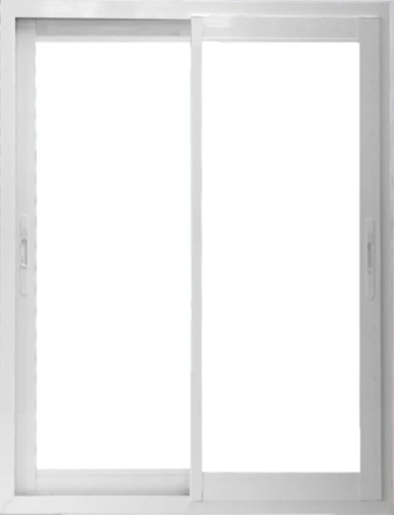 Baie coulissante en alu blanc 100x105 cm avec double vitrage isolant
