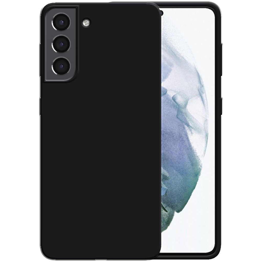 Smartphonica Silikonhülle für Samsung Galaxy S21 Plus Hülle mit weicher Innenseite - Schwarz
