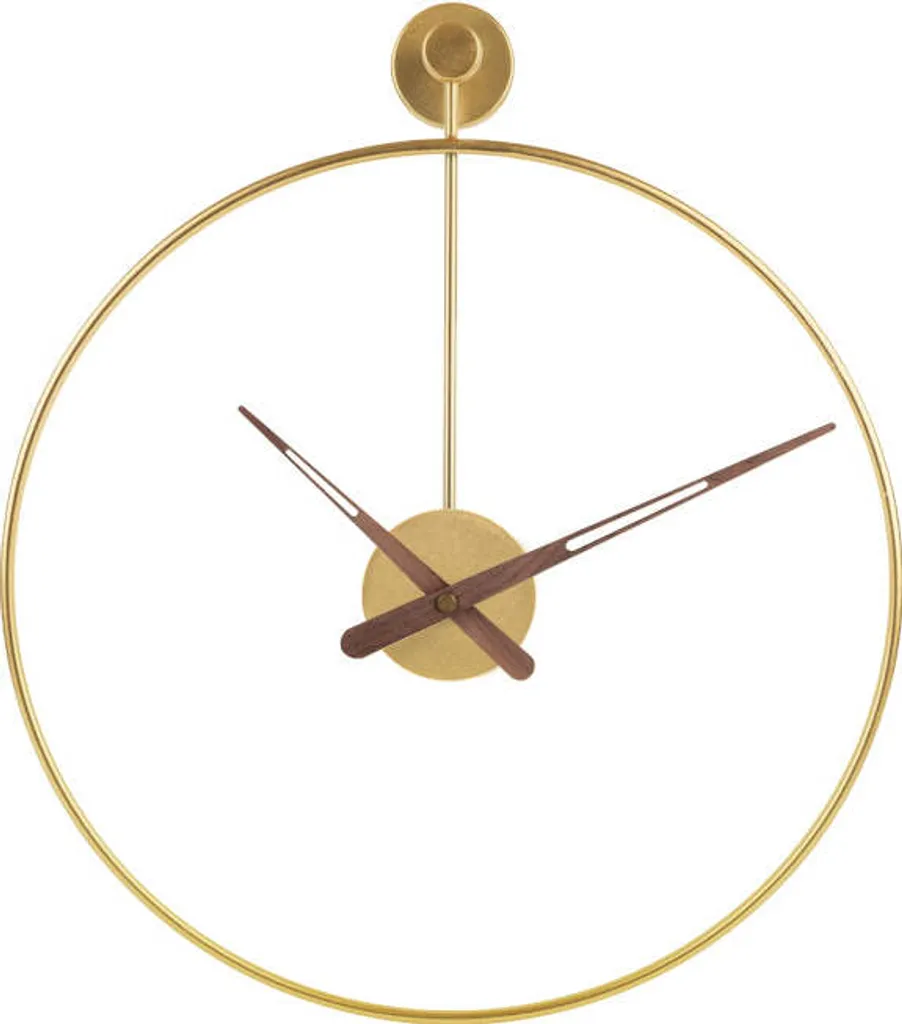 Grande horloge murale de luxe Ø50 cm - Design métal industriel doré Rio