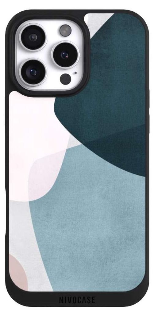 NIVOCASE Handyhülle für Apple iPhone 16 Pro Max Hülle NIVOpure Case Schwarz Boho Malerei Muster