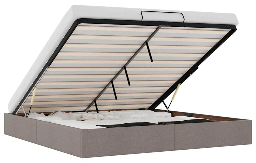 vidaXL Ottoman-Bett ohne Matratze Taupe 160x200 cm Stoff