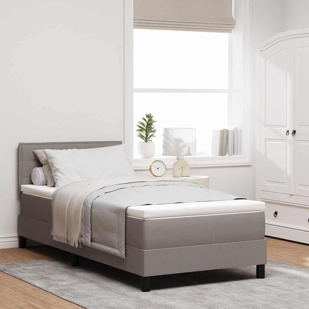 Schlichtes Bettrahmen inkl. Lattenrost - Boxspringbett mit Matratze mit Kopfteil Taupe 80 x 200 cm Stoff - Klassische Betten DE2095617 5parcel