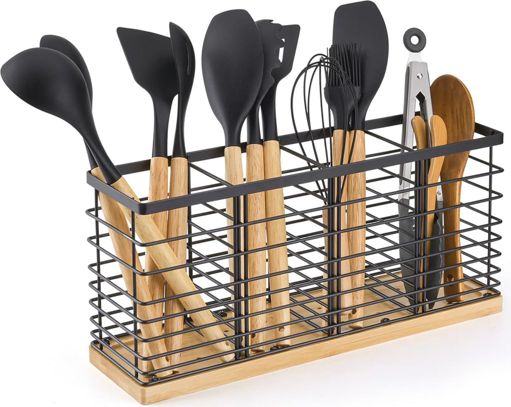 Aufbewahrungsbox für Essstäbchen, Bambusboden, verstellbare Fächer, tolles Geschenk