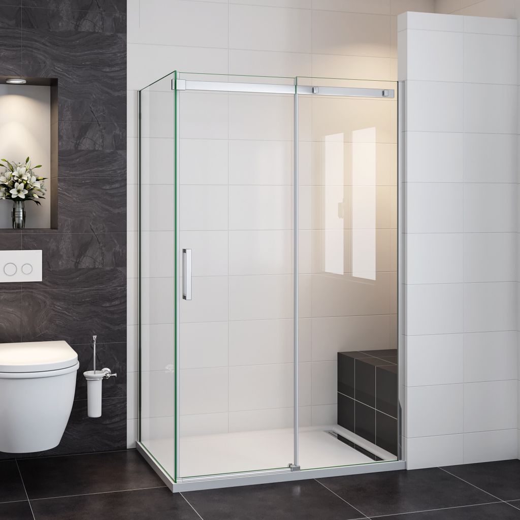 110x70x195cm Schiebetür Nischentür Duschwand Duschabtrennung Duschkabine 8mm Nano ESG Glas