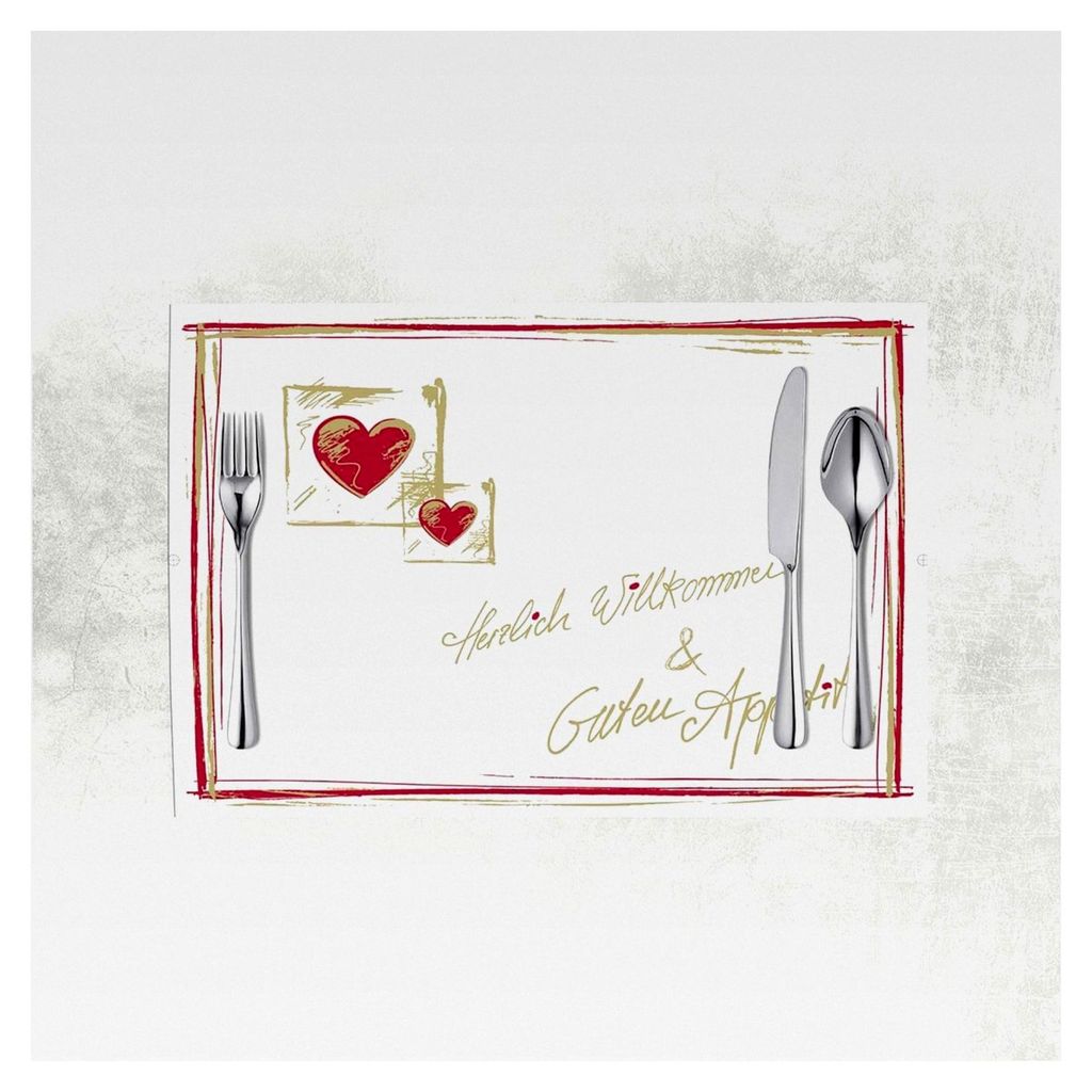 Mank Tischsets aus Airlaid 40 cm x 30 cm | Platzset aus stoffähnlichem Material | ideal für Gastronomie und Feiern | 100 Stück | HERZLICH WILLKO...