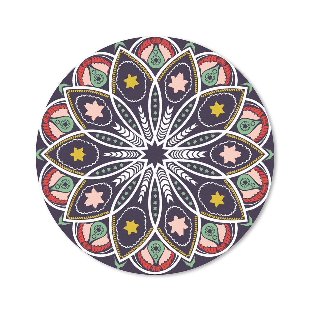 MuchoWow Mauspad Mousepad Mandala - Stern - Entwurf 50x50 cm - Mousepads - Maus Mat - Pad - Mausunterlage - Vinyl
