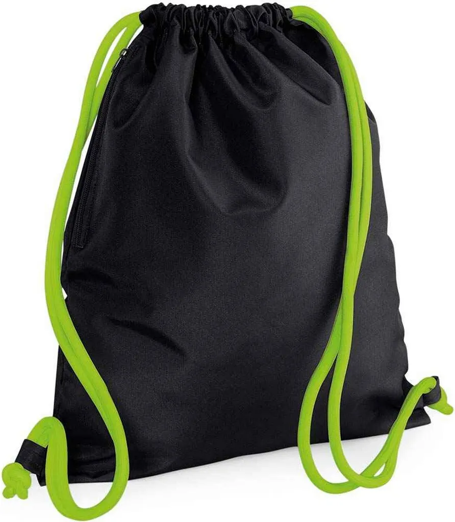 Sacca Ginnastica Bambini e Adulti Bagbase Icon PC5456 Nero/Lime