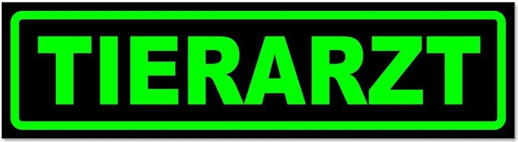 Kiwistar - Autoaufkleber - Grün - Schwarz - 20 x 5,3 cm - Tierarzt - Hinweis Aufkleber Sticker für Auto, Kfz, Fahrrad, PKW, LKW