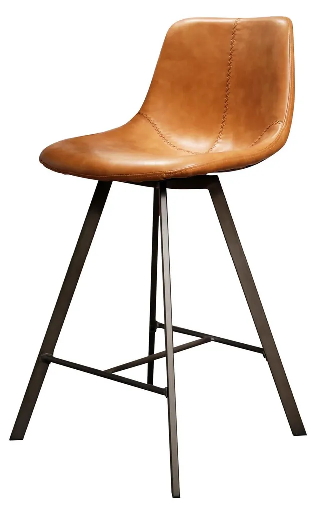 Siège de Bar Design 47 cm FURNLUX Zigzag Marron et Rouge pour Comptoir
