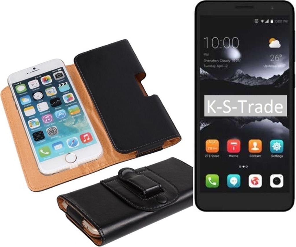 K-S-Trade Schütz-Hülle Handy-Hülle kompatibel mit ZTE Blade A530 Holster Gürtel-Tasche Schutzhülle Handy-Tasche Smartphone Case Seitentasche