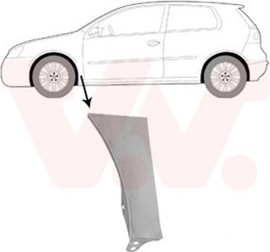 VAN WEZEL 5894155 Kotflügel Vorne Links Unten für VW Golf V Schrägheck (1K1)