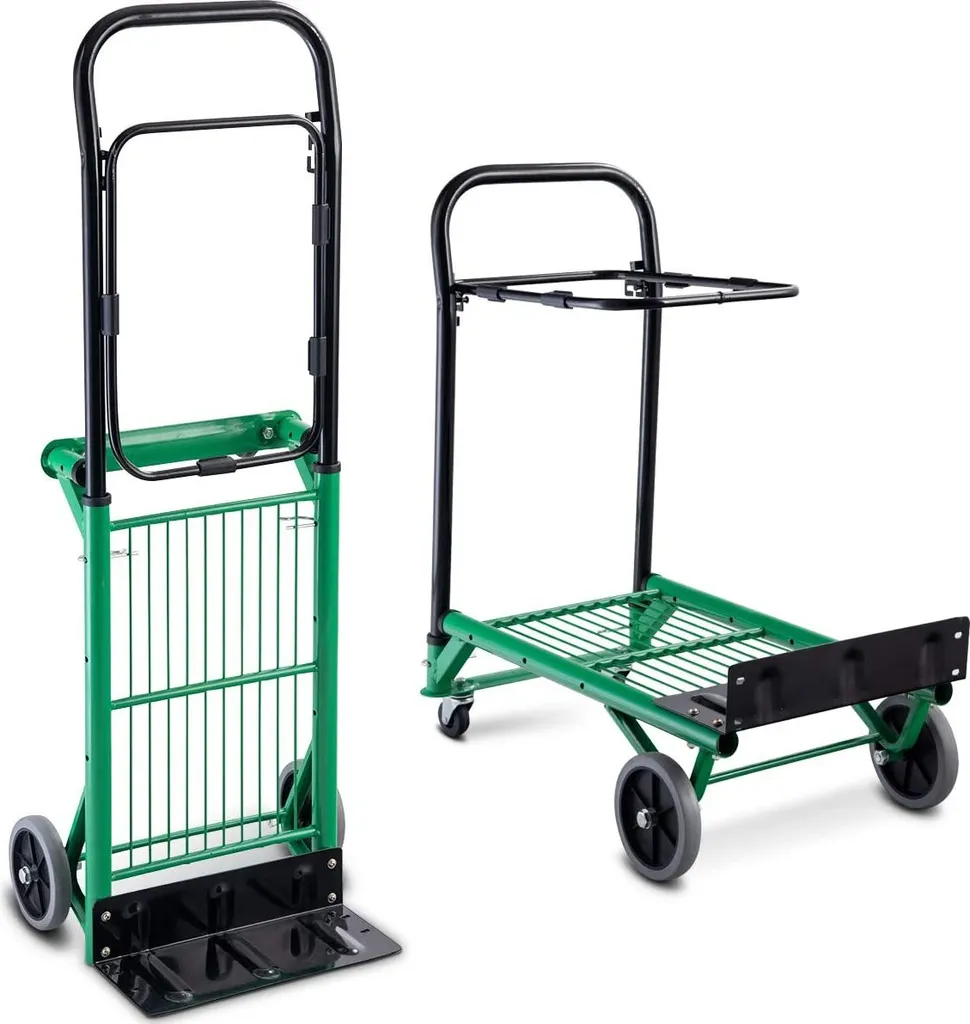 Diable à sacs pliable COSTWAY 2 en 1 - Chariot 90kg avec roues TPR souples