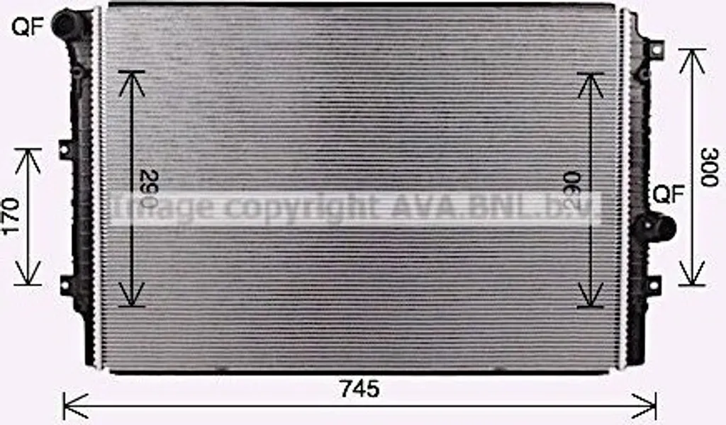 Radiateur moteur alu PRASCO VN2414 compatible 1K0121251EE Golf VI CC