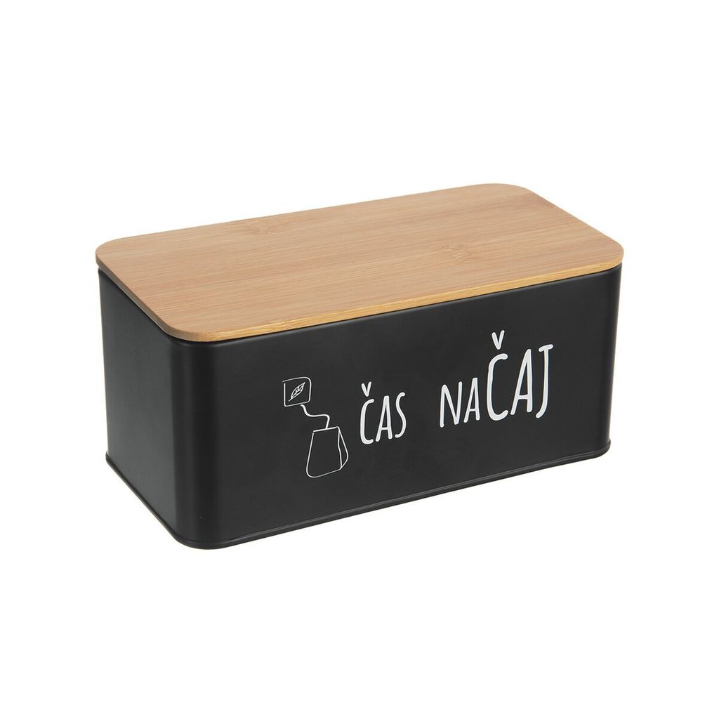 Orion Tea Time Box BLACK CZ, SK 20,3 × 10,3 × 9 cm, Zinn/Bambus