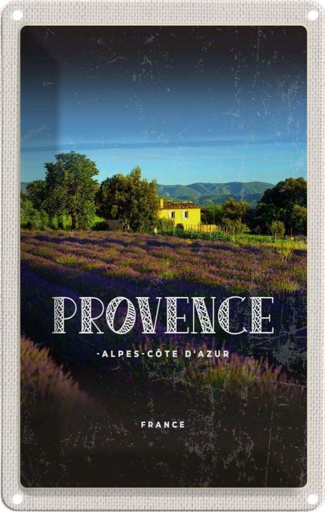 vianmo Blechschild 30x20 cm Provence-Alpes-Côte d'Azur France Bildmotiv Reisemotiv Abenteuer Reisen Urlaub