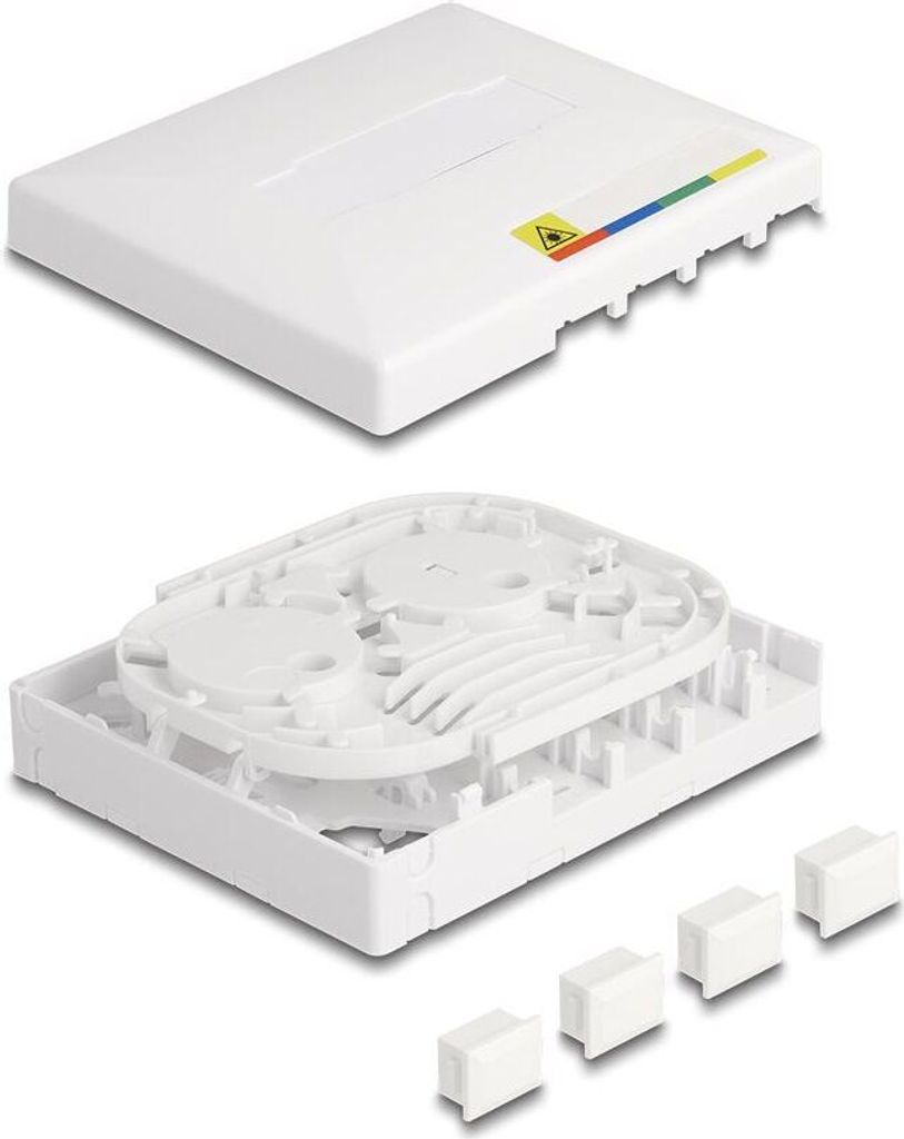 Delock - Glasfaser-Anschlussdose - FTTH - geeignet für Wandmontage - weiß - 4 Ports
