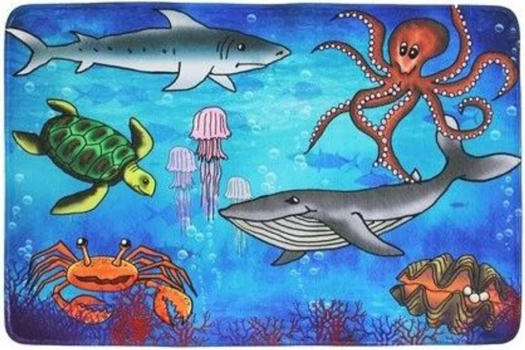 Tapis antidérapant Sea World 110 x 160 cm : confort et sécurité enfant
