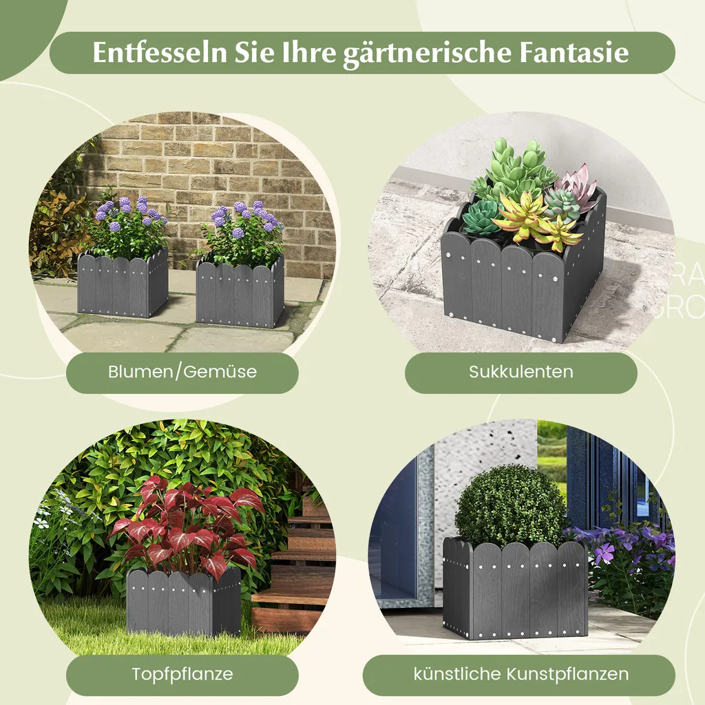 Bac à Fleurs Durable sans Entretien - Évite la Stagnation d'Eau 2pcs - 7