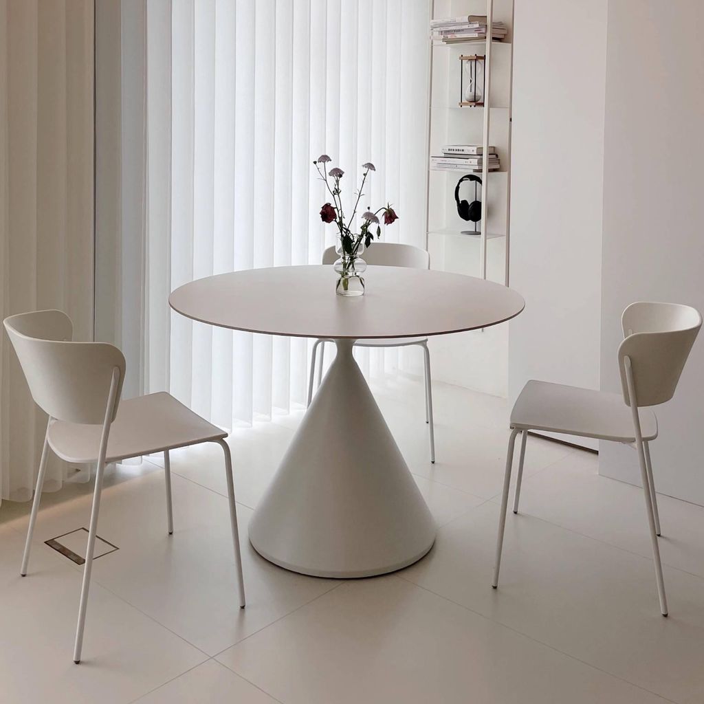 360Home Runder Esstisch Keramik Metallbeine Esszimmertisch Küchentisch Tisch Ø 100cm*75 cm weiß