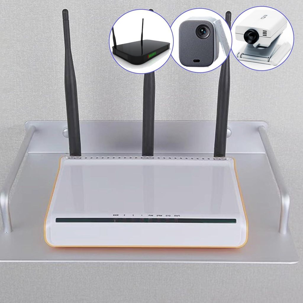 Universelle Wandhalterung Routerregal Aluminium Multifunktionale Halterung TV-Box Set-Top-Box Mini-PC TV-Zubehör Silber