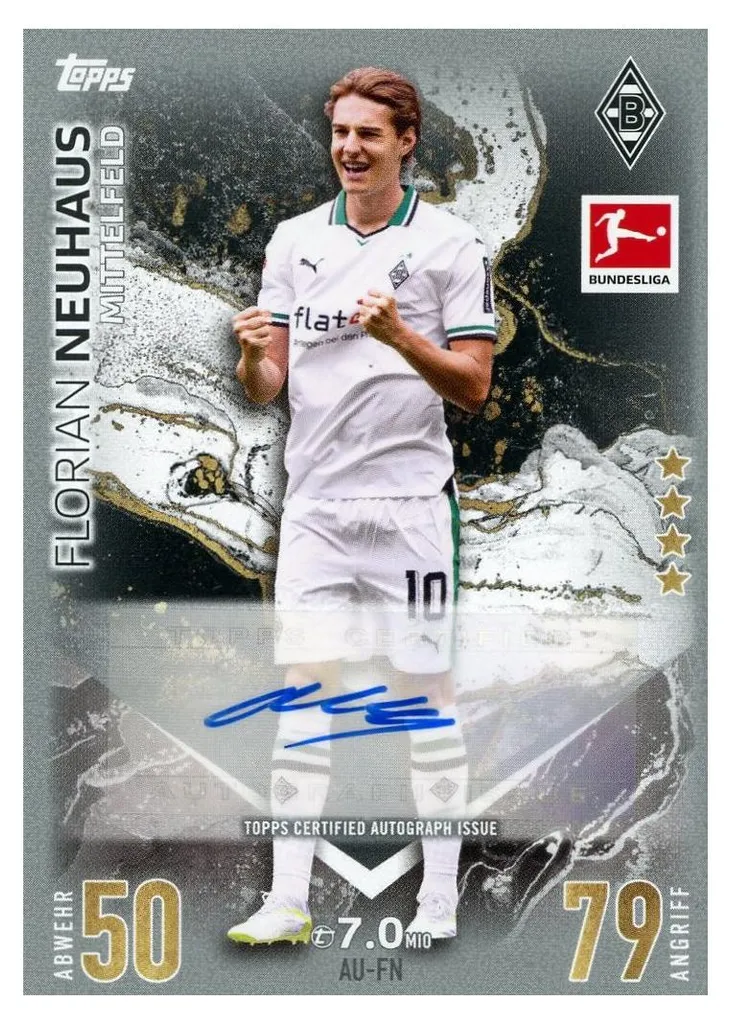 Autographe authentique Florian Neuhaus - Carte numérotée AU-FN 23/24