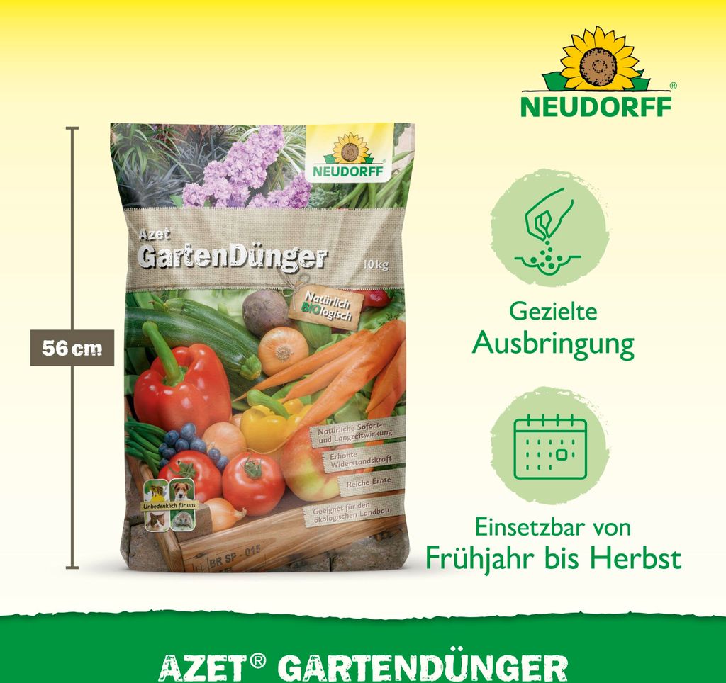 Neudorff Azet UniversalDünger - 10 kg organischer Sofort- & Produktbild 