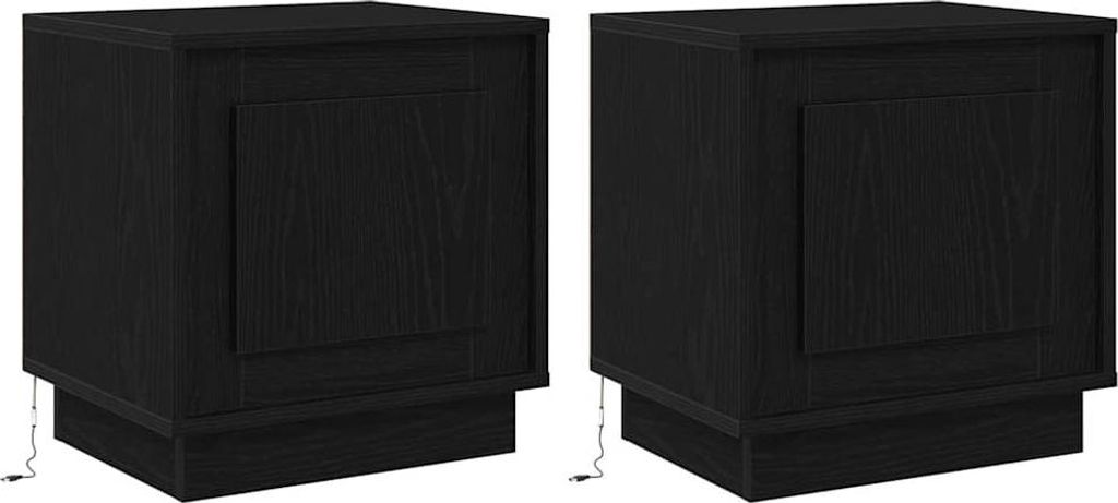 Nachttisch 2 pcs Schwarz 44 x 34,5 x 45 cm Holzwerkstoff
