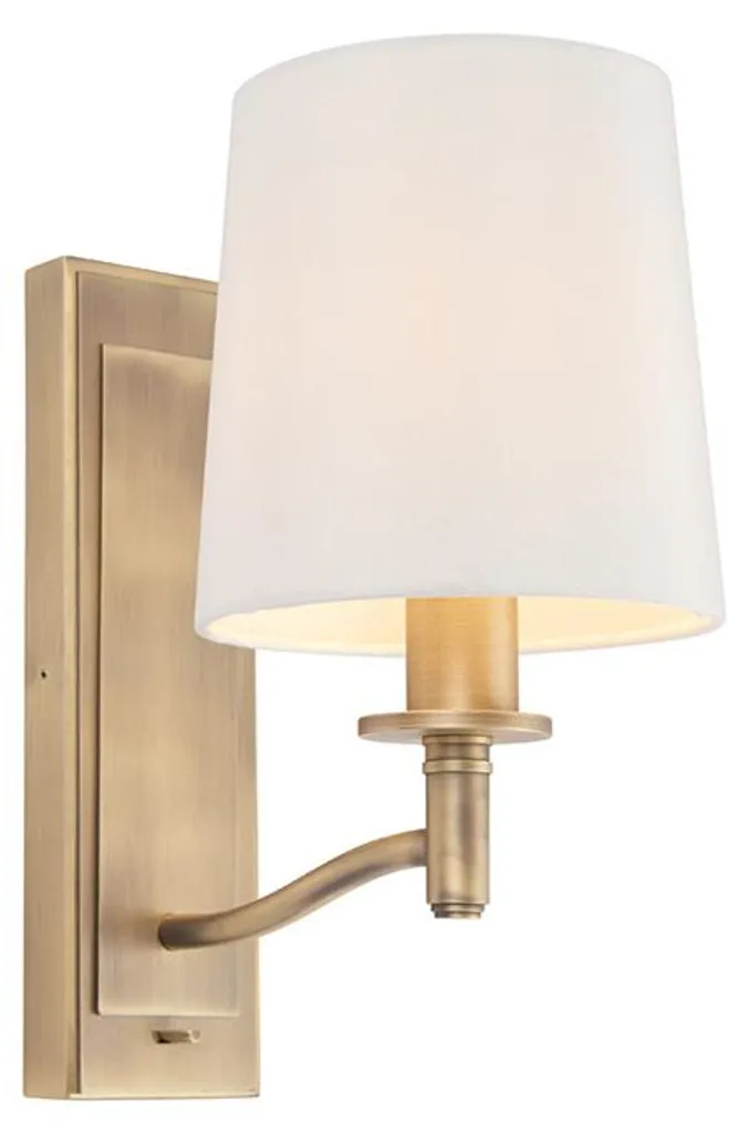 Lampe de chevet murale en laiton mat ORTONA Endon avec interrupteur