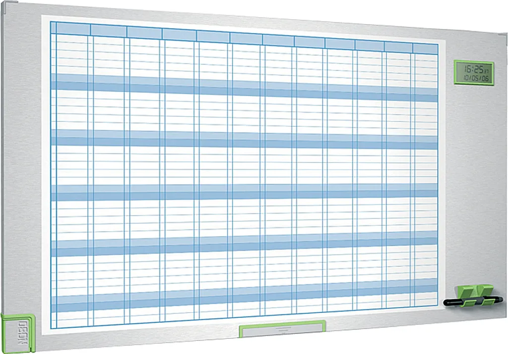 Planning mural annuel Nobo Performance Plus pour organisation de bureau