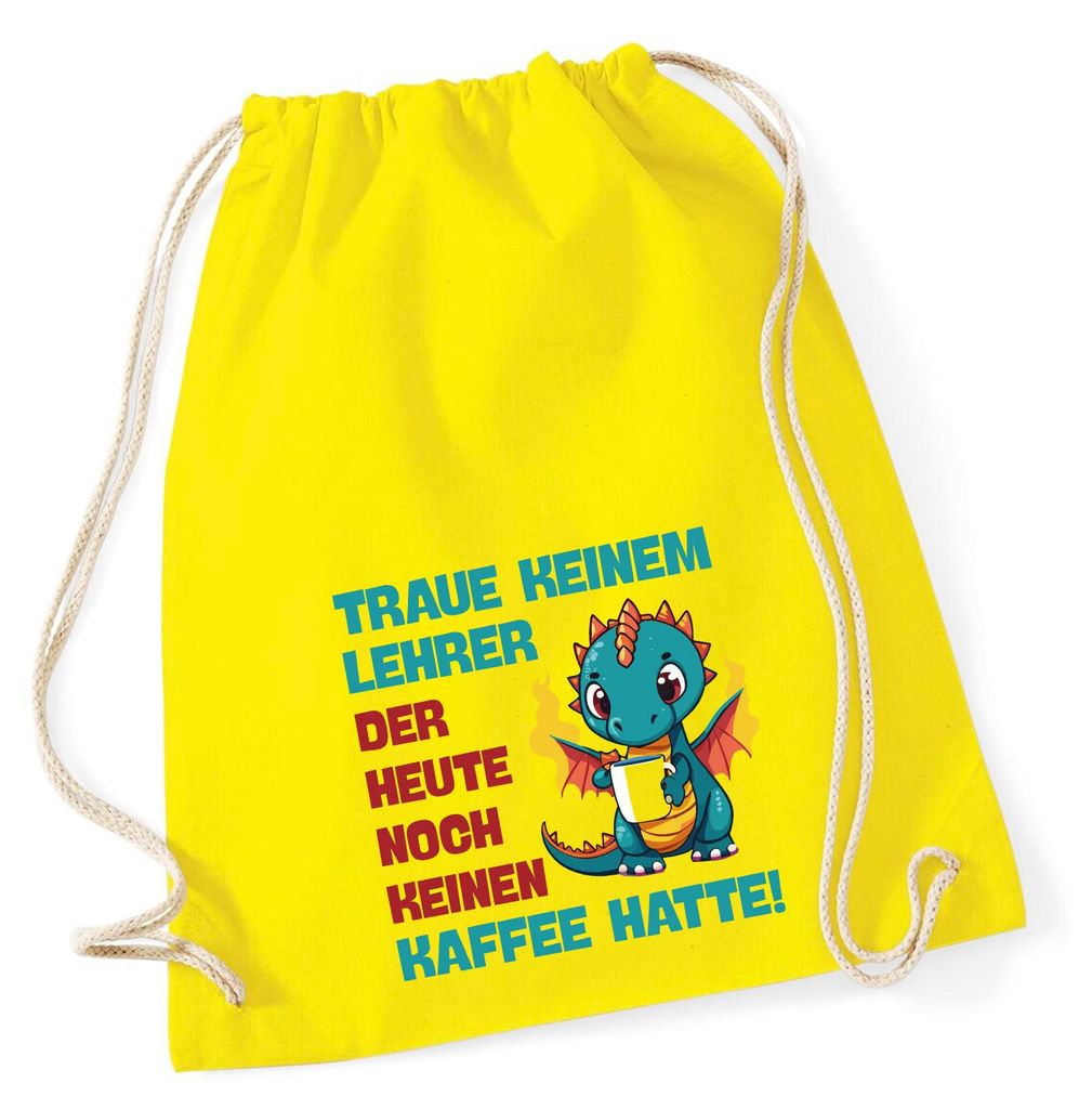 Huuraa Turnbeutel Lehrer trauen noch keinen Kaffee hatte 12 Liter Yellow Baumwolle Rucksack Geschenkidee
