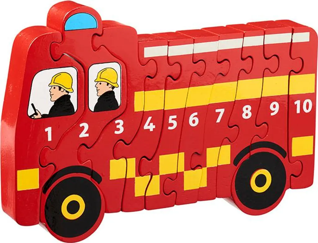 Puzzle chiffres 1 à 10 Camion de Pompier Lanka Kade - Jouet éducatif