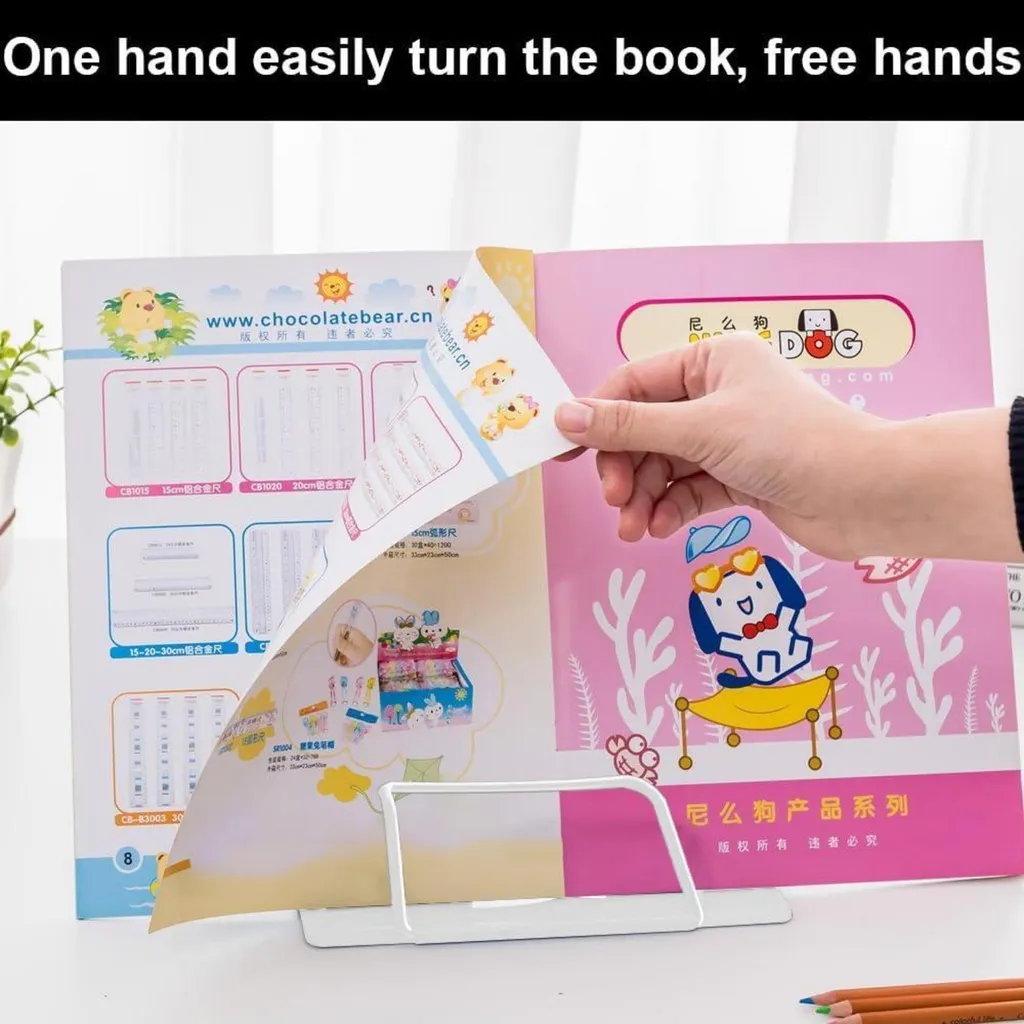 Support livre 6 niveaux réglables en métal - Bibliothèque pliable enfant - 4