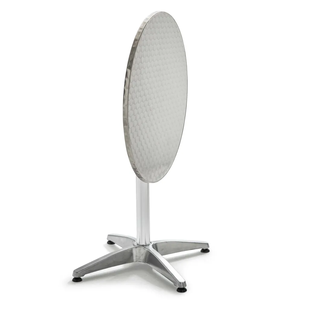 Table de terrasse inclinable ronde en aluminium Oviala Brixton Ø60 cm