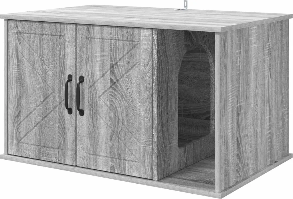 Casetta per Gatti SYFAX™ Grigio Sonoma - Mobile Cuccia in Legno Moderno - 1