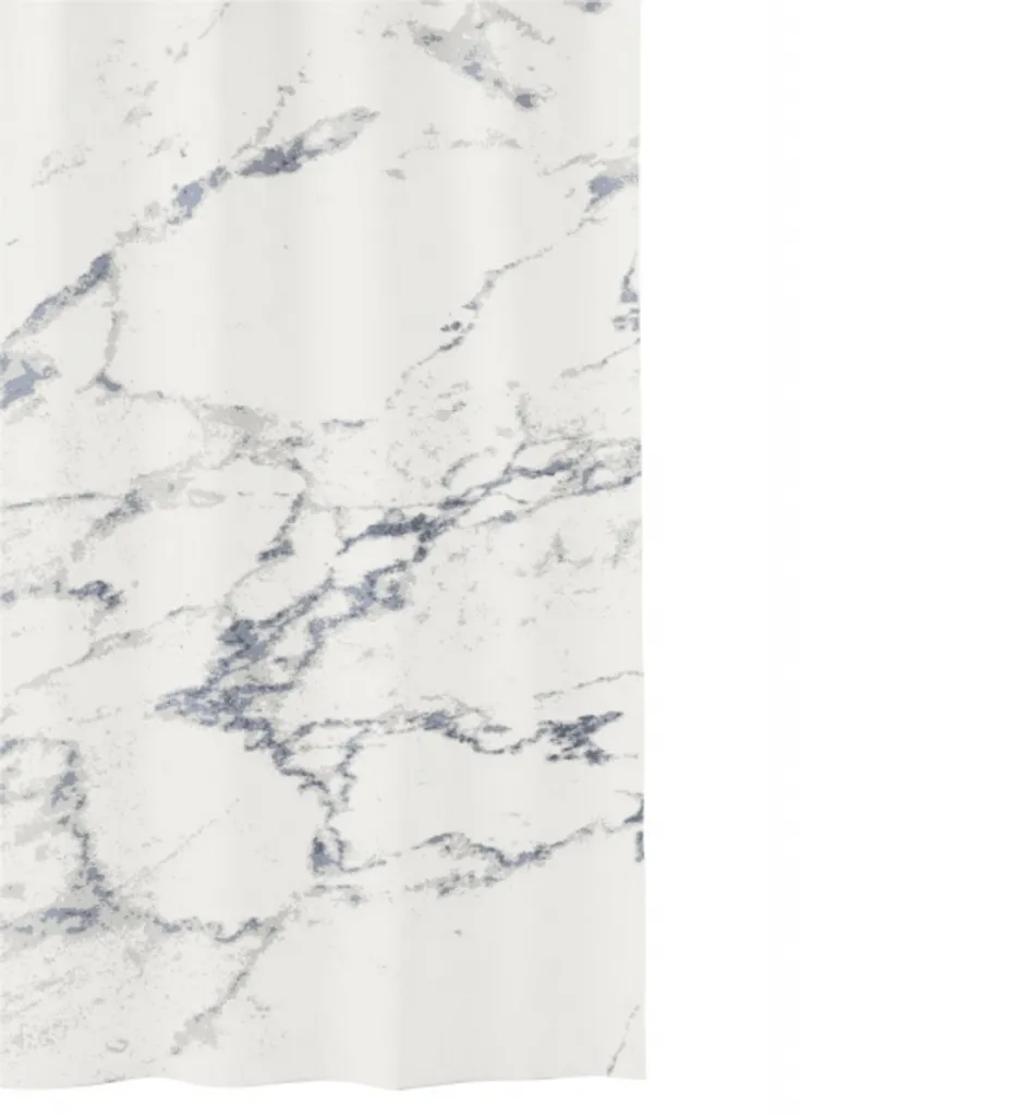 Rideau de douche hydrofuge Marble 180x200 cm avec œillets renforcés gris