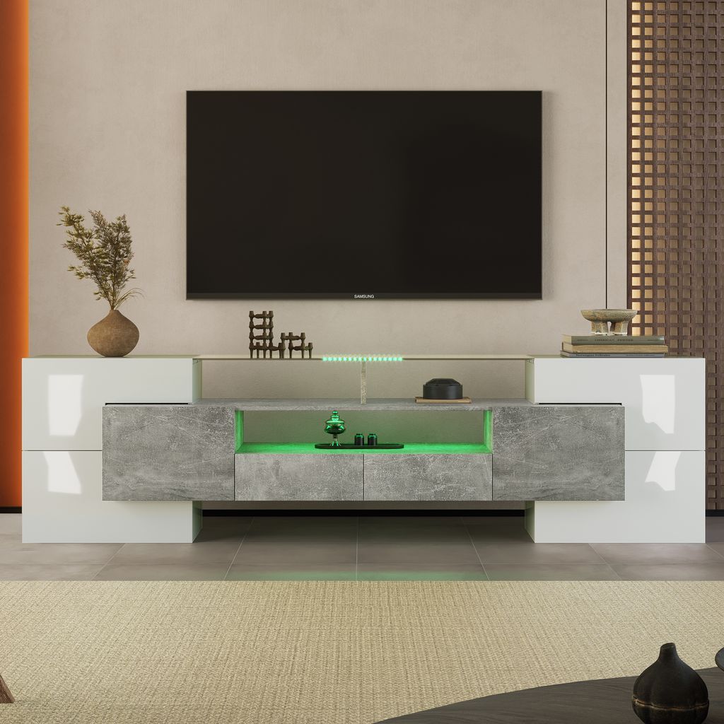 Stijlvolle TV-kast, dressoir, 200 cm, met LED-verlichting, Productafbeelding 