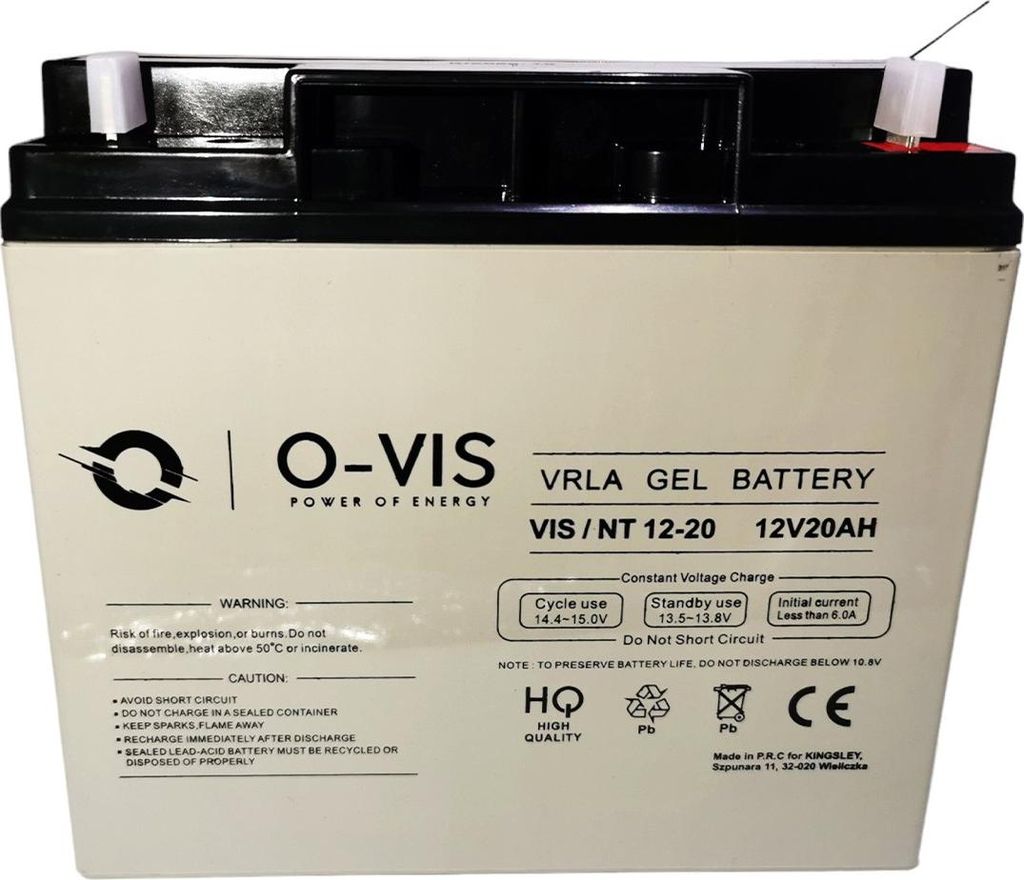 12V 20Ah Gel VRLA O-VIS Batterie