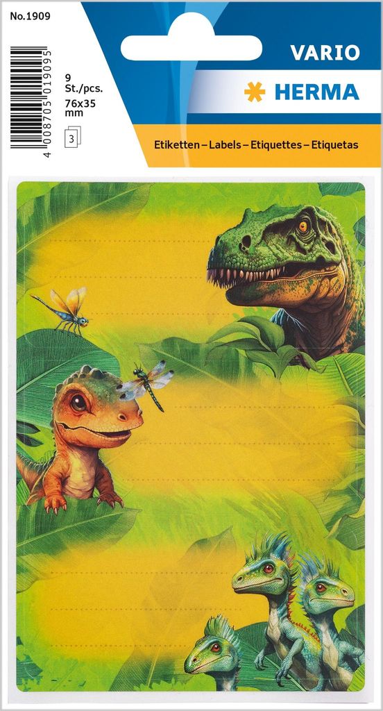 HERMA 1909, Papier, Mehrfarbig, Dinosaurier, Permanent, 35 Produktbild 