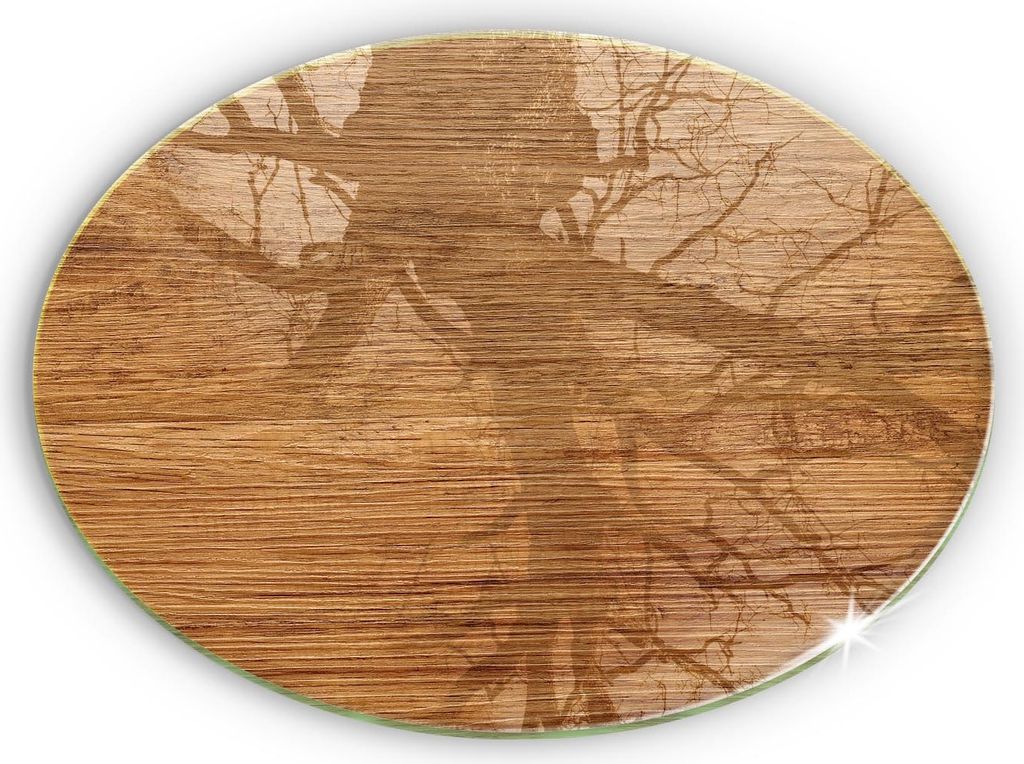 Unterlage für Kerzen Minimalistisch Glas Gummifüße - 30 cm - Holzstrukturplatte