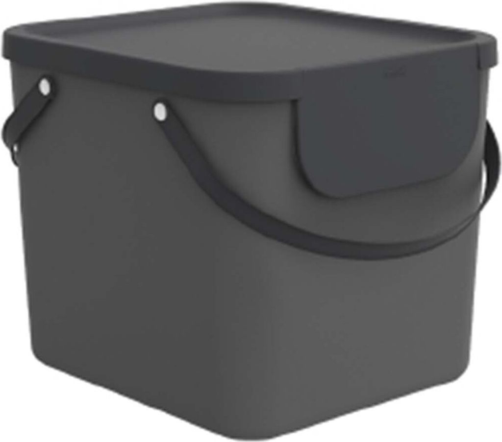 Rotho Wäschesortiersystem 40 L Albula aus Kunststoff - Wäschesammler mit Deckel - Wäschekorb 40,0 x 35,8 x 34,0 cm - Wäschesortierer