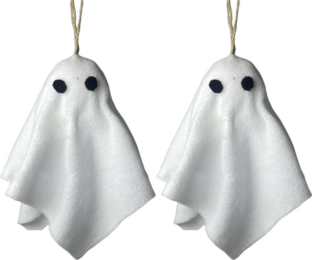 Halloween Hängende Geisterdekoration, gruselige kleine Geisterbaum-Ornamente aus weißem Stoff für Schlafzimmer, Hof, Zuhause, Party-Dekoration