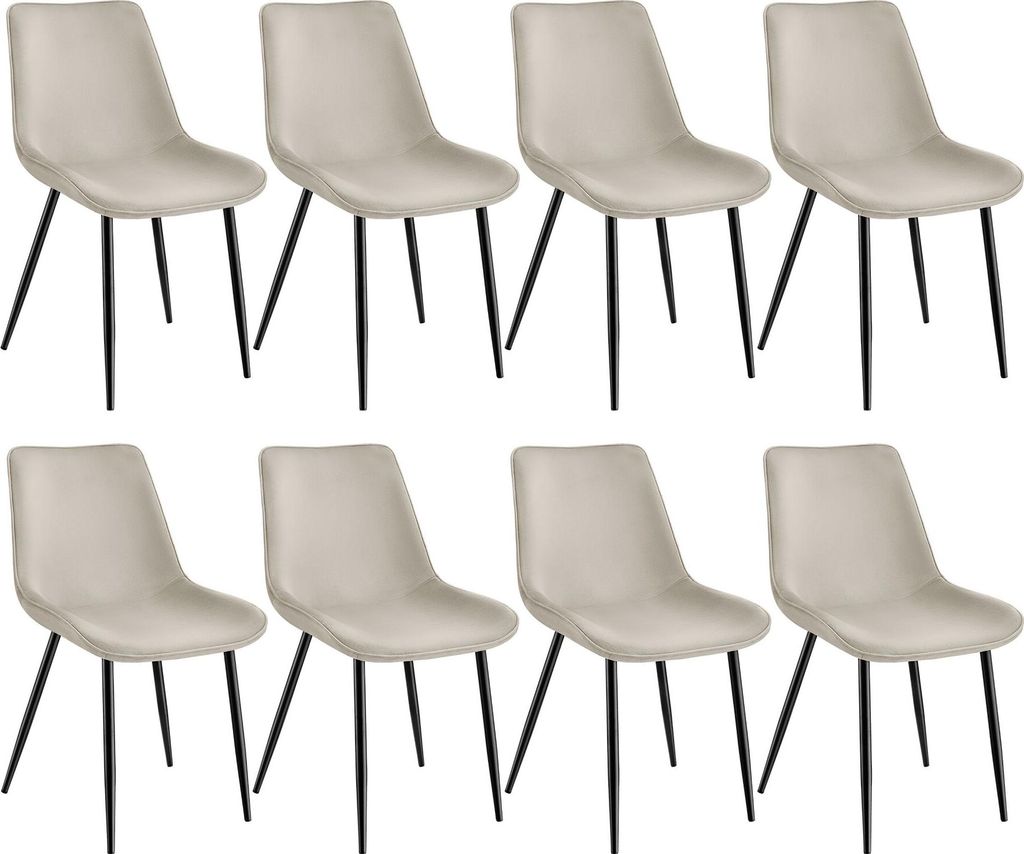tectake® Set Stuhl Monroe gepolstert, in Samtoptik 48 x 59 Produktbild 