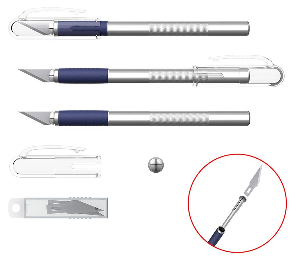Cutter avec lames de rechange Scalpel Boîtier métallique 1 Image du produit 
