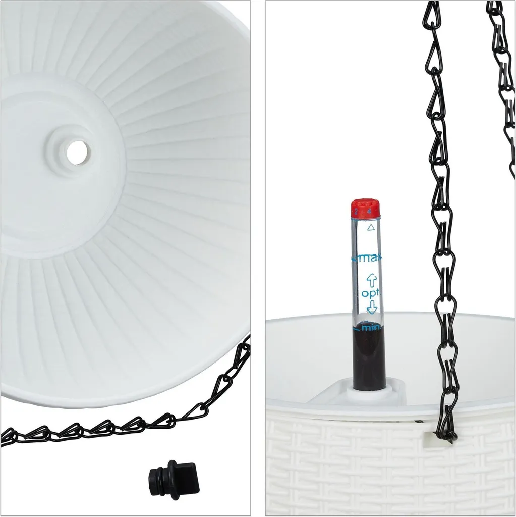 Panier suspendu à réserve d'eau lot de 2 pots robustes avec drainage malin - 8