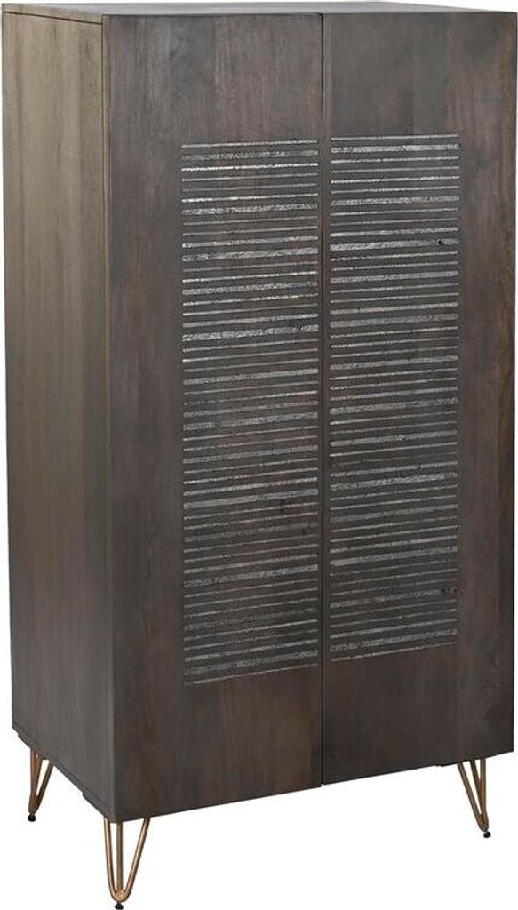 Schrank DKD Home Decor Braun Metall Mangoholz 70 x 45 x 142 cm