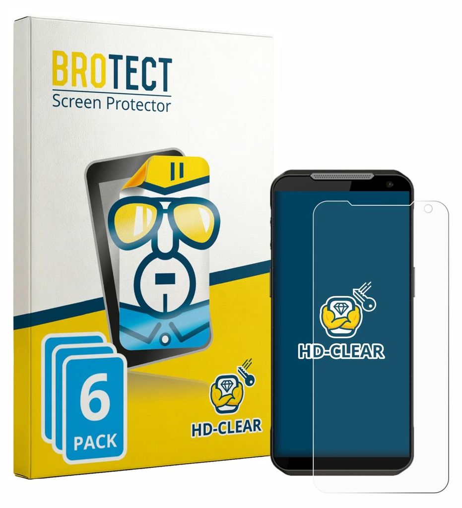 6x Für Point Mobile MF52 Schutzfolie BROTECT Displayschutz Display Schutz Folie Klar Transparent