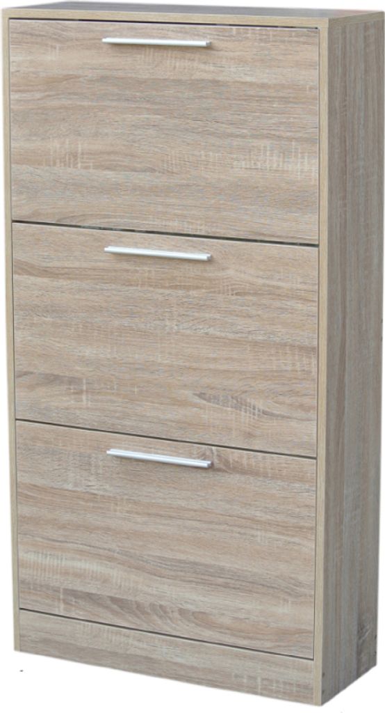 Geschlossenes Schuhregal, Holz, klappbar, 63x24x117cm