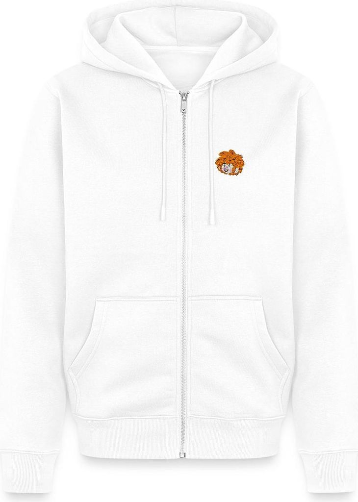 Spreadshirt Pumuckl Stickdesign Kapuzenjacke Herren, XXL, Weiß